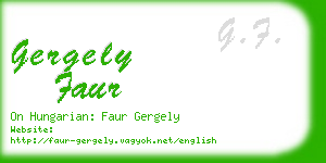 gergely faur business card